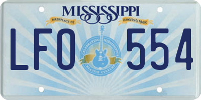 MS license plate LFO554