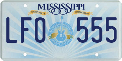 MS license plate LFO555