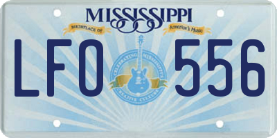 MS license plate LFO556
