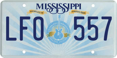 MS license plate LFO557