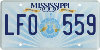 MS license plate LFO559