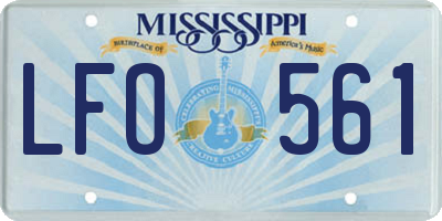 MS license plate LFO561