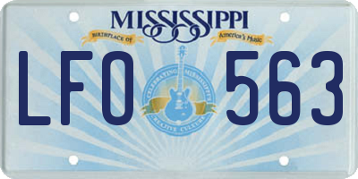 MS license plate LFO563