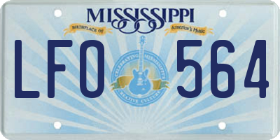 MS license plate LFO564