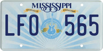 MS license plate LFO565