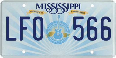 MS license plate LFO566