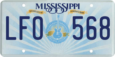 MS license plate LFO568
