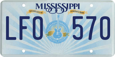 MS license plate LFO570
