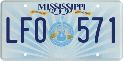 MS license plate LFO571