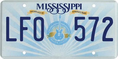 MS license plate LFO572