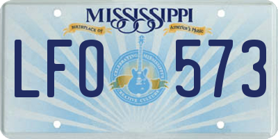 MS license plate LFO573