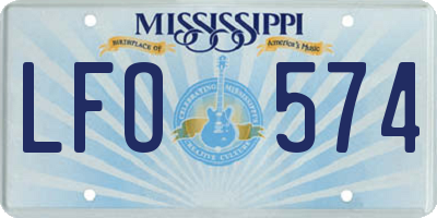 MS license plate LFO574