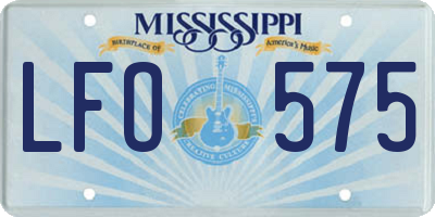 MS license plate LFO575