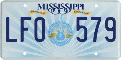 MS license plate LFO579