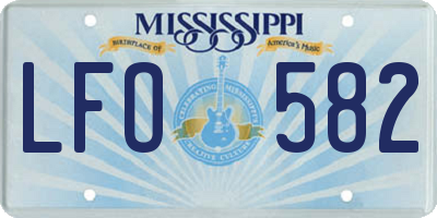 MS license plate LFO582