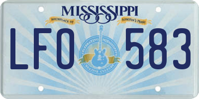 MS license plate LFO583