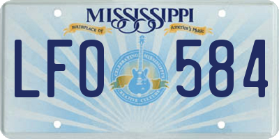 MS license plate LFO584