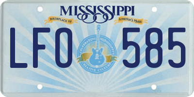 MS license plate LFO585