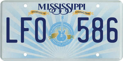 MS license plate LFO586