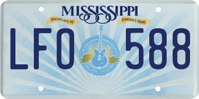 MS license plate LFO588