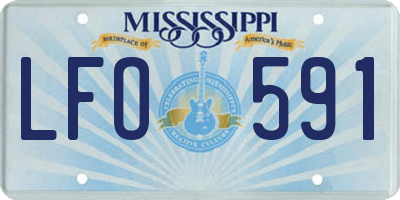 MS license plate LFO591