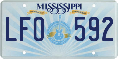 MS license plate LFO592