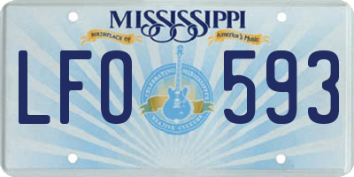MS license plate LFO593