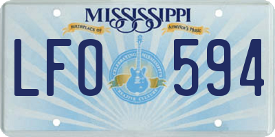 MS license plate LFO594