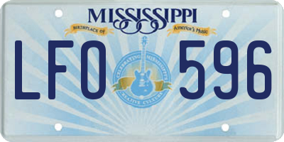 MS license plate LFO596