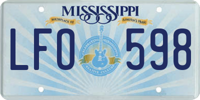 MS license plate LFO598