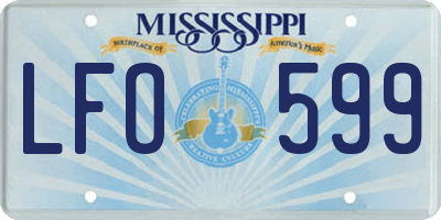 MS license plate LFO599