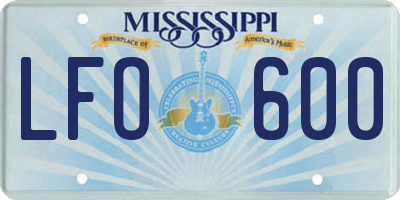 MS license plate LFO600