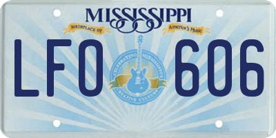 MS license plate LFO606