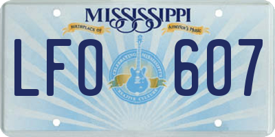 MS license plate LFO607