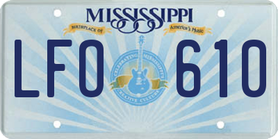 MS license plate LFO610