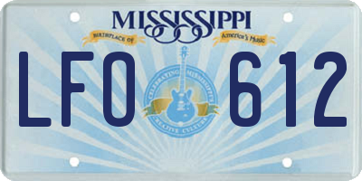 MS license plate LFO612