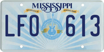 MS license plate LFO613
