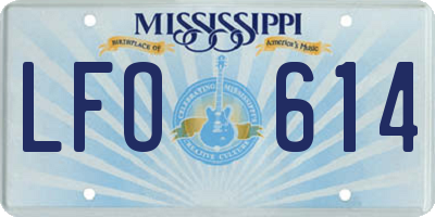 MS license plate LFO614