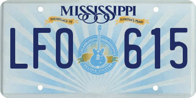 MS license plate LFO615