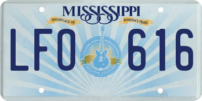 MS license plate LFO616