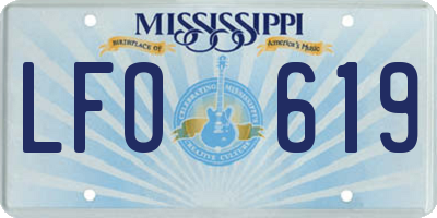 MS license plate LFO619