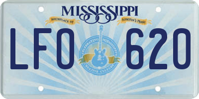 MS license plate LFO620