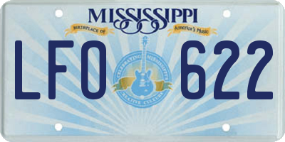 MS license plate LFO622