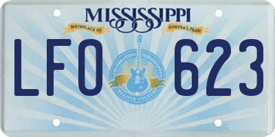 MS license plate LFO623