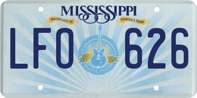 MS license plate LFO626