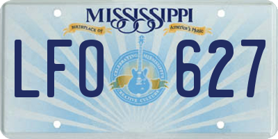 MS license plate LFO627