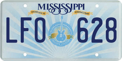 MS license plate LFO628