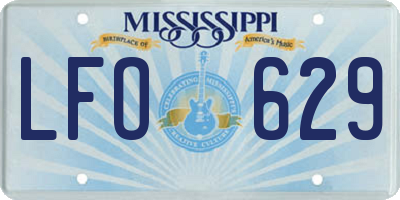 MS license plate LFO629