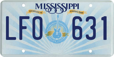 MS license plate LFO631