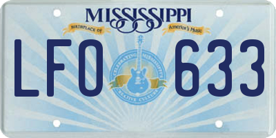MS license plate LFO633
